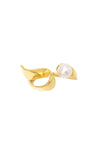 Gold Mesh Pearl Earring
