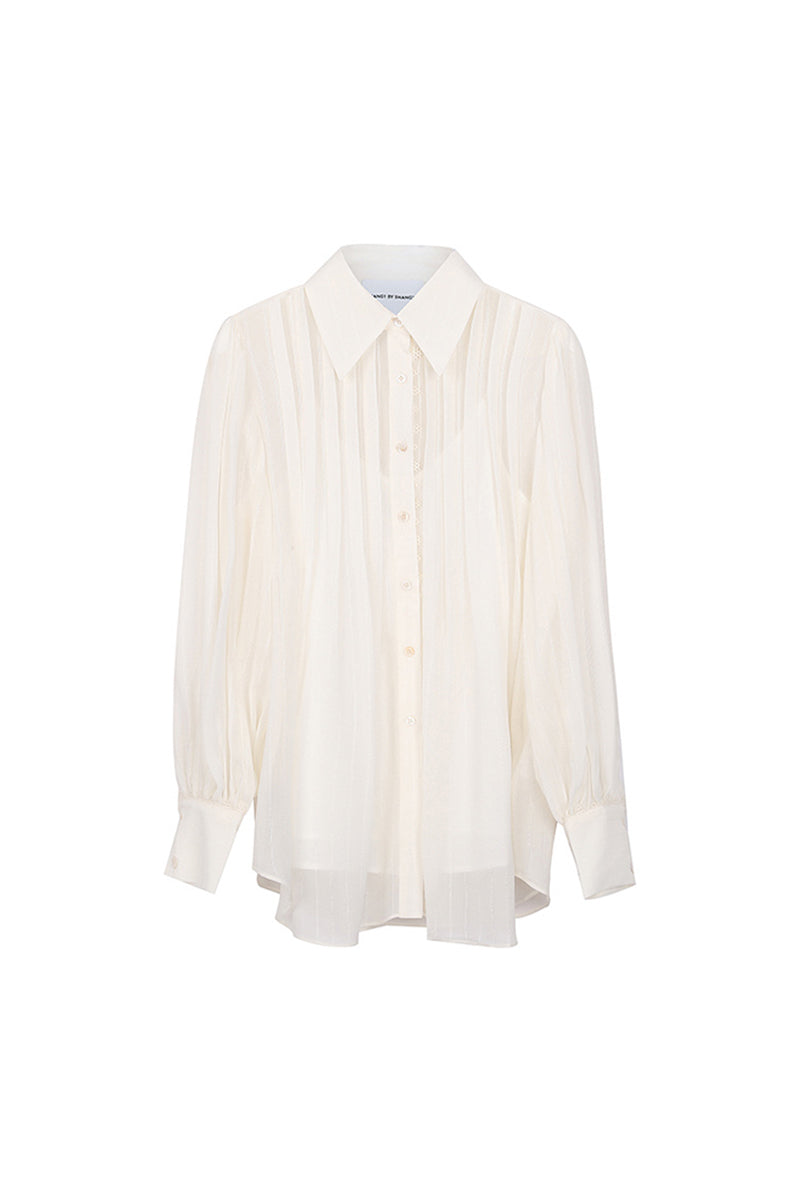 Pressed Pleated Lace Shirt