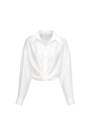 White Irregular Hem Shirt