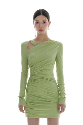 Slanted Shoulder Sequin Dress