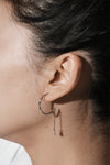 Half Hoop Taper Chain Earrings