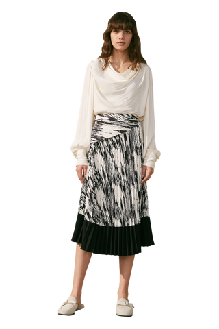 Half-length Khaki Wool Irregular Petal Hem Skirt