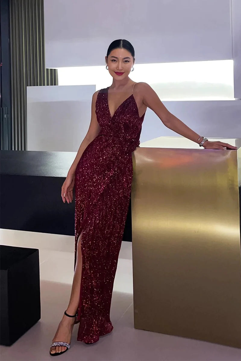 Maxi Glitter Evening Gowns: The Ultimate Christmas Glow