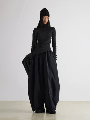Geometric Arch High-Neck Wool Sweater
