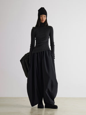 Geometric Arch High-Neck Wool Sweater