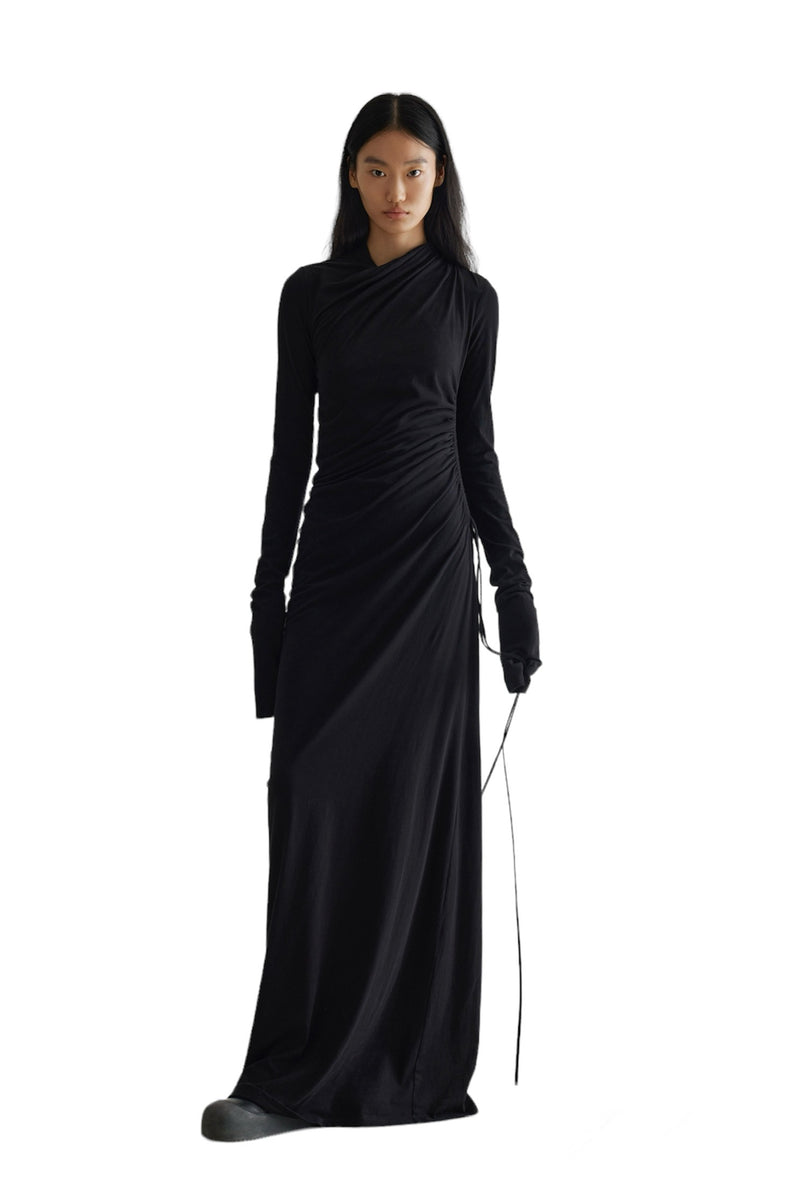 Swivel Pleated Drawstring Dress