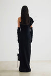 Double Collar Wool Knitted Long Skirt