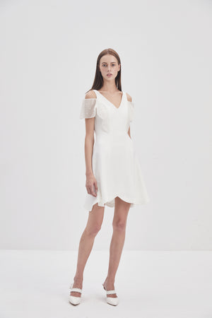 Transparent Petal Sleeve Dress