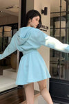 Short Hooded Cardigan｜Cut-out Waist Skirt