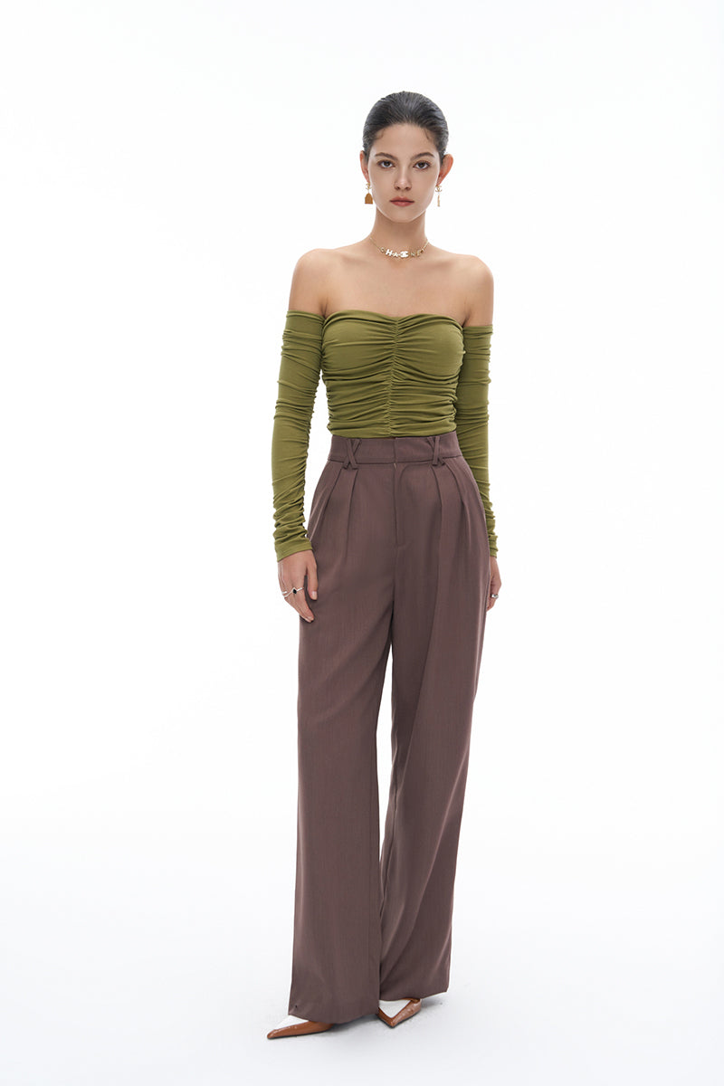 High-waisted Wide-leg Suit Pants