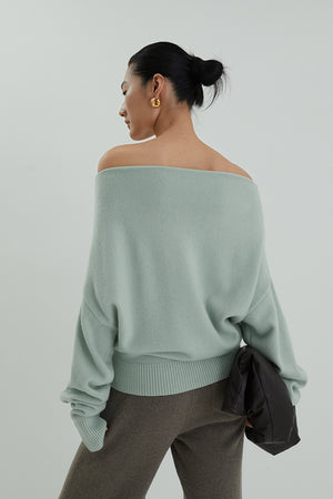 Off-the-shoulder Cashmere Sweater
