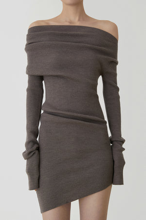 Curved Multi-wear Wool Knit Dress