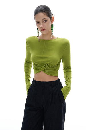 Cropped Stretch-kink Top