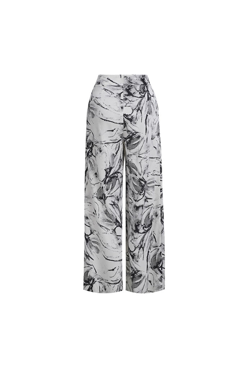 Printed Wide-leg Trousers