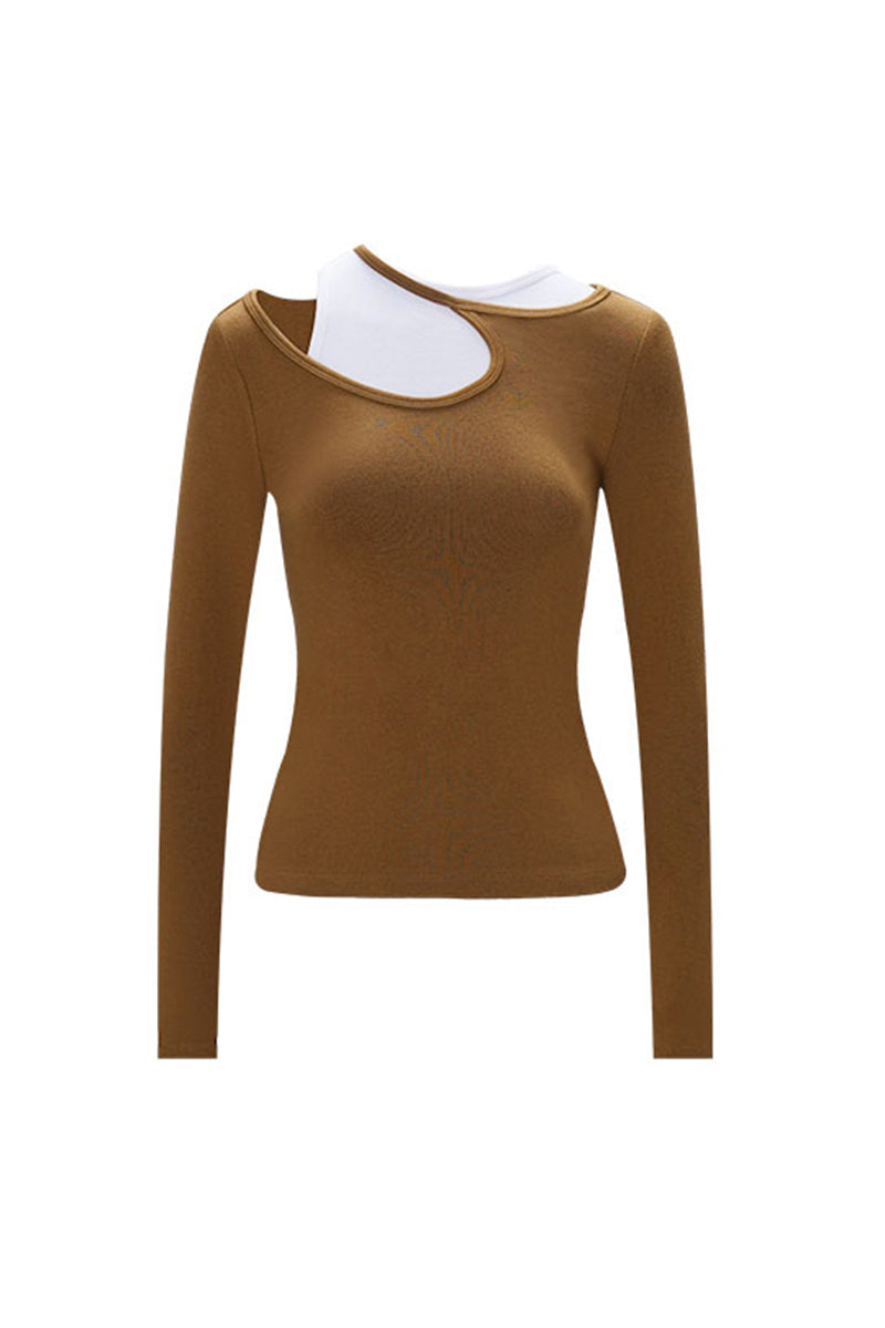 Pumpkin-colored Two-piece Pullover