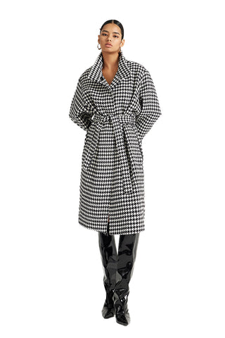 Black And White Checkered Coat
