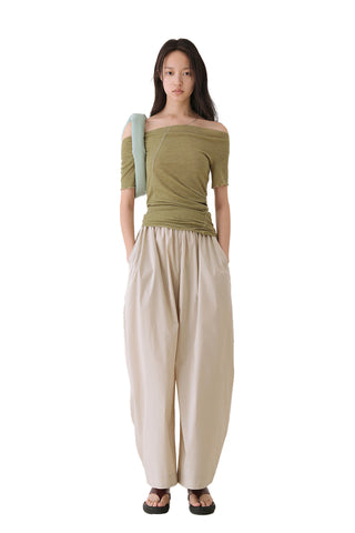 Pleated Slit Midi Skirt