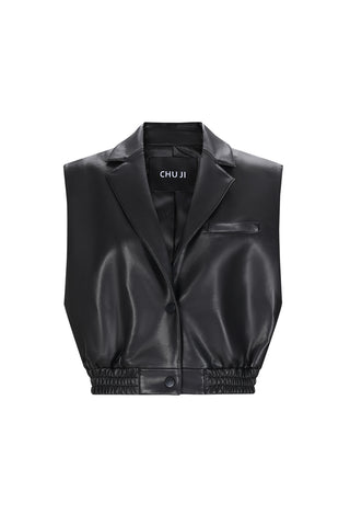Slim Fit Black Leather Panel Dress