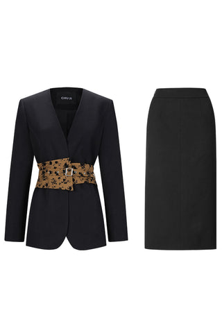 Plaid Black Irregular Suit