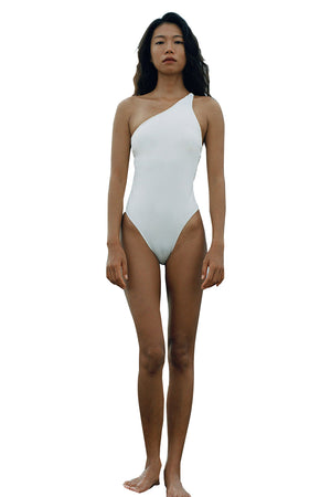 One-shoulder Open-Back Sleeveless Swimsuit