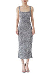 Silver-toned Slip Sequin Dress