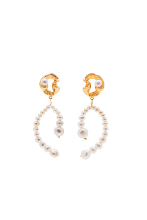 Swirl Pearl Earrings