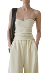Slim Fit Knotted Pleated Tank Top