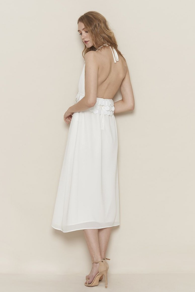 嘉寶白色連衣裙