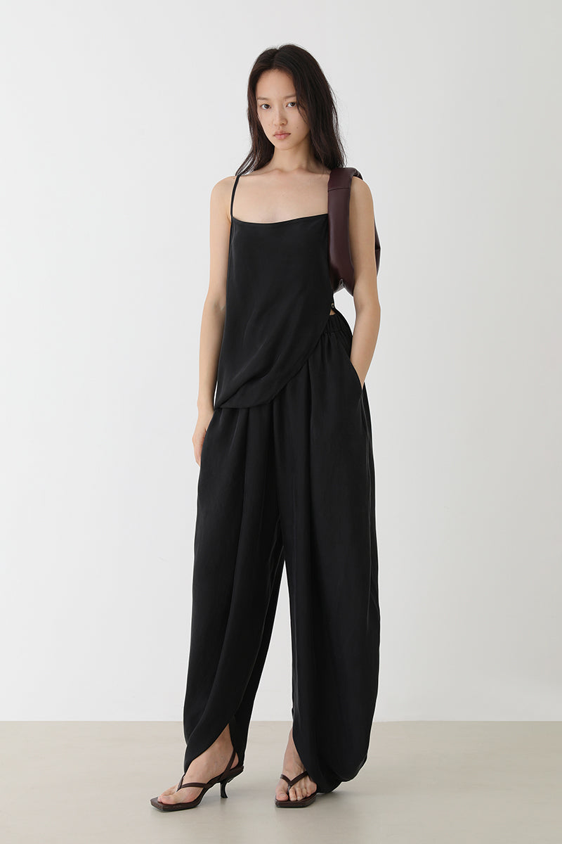 Tailored Twisted Pleated Camisole Top