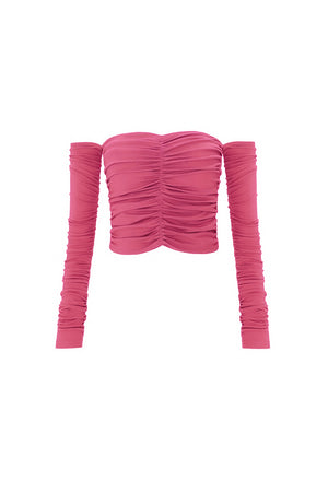 Short Stretch-pleated Top