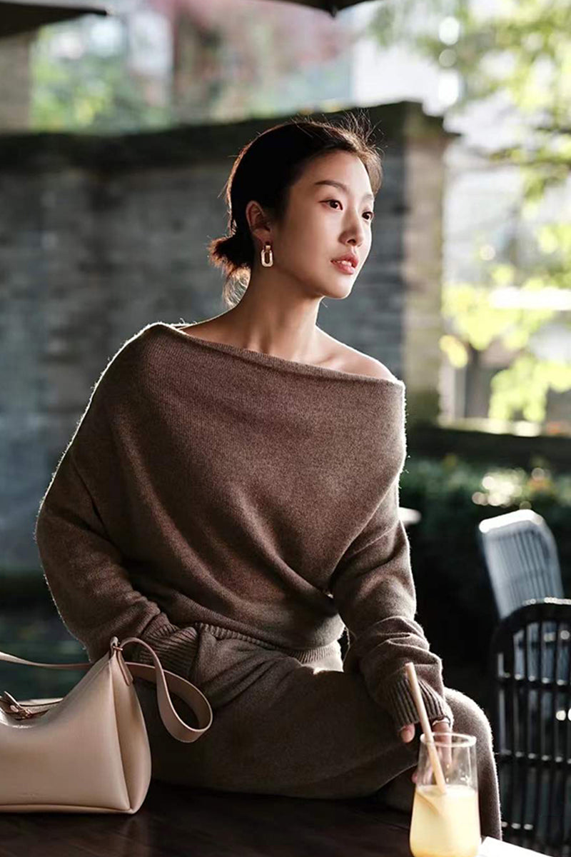 Off-the-shoulder Cashmere Sweater