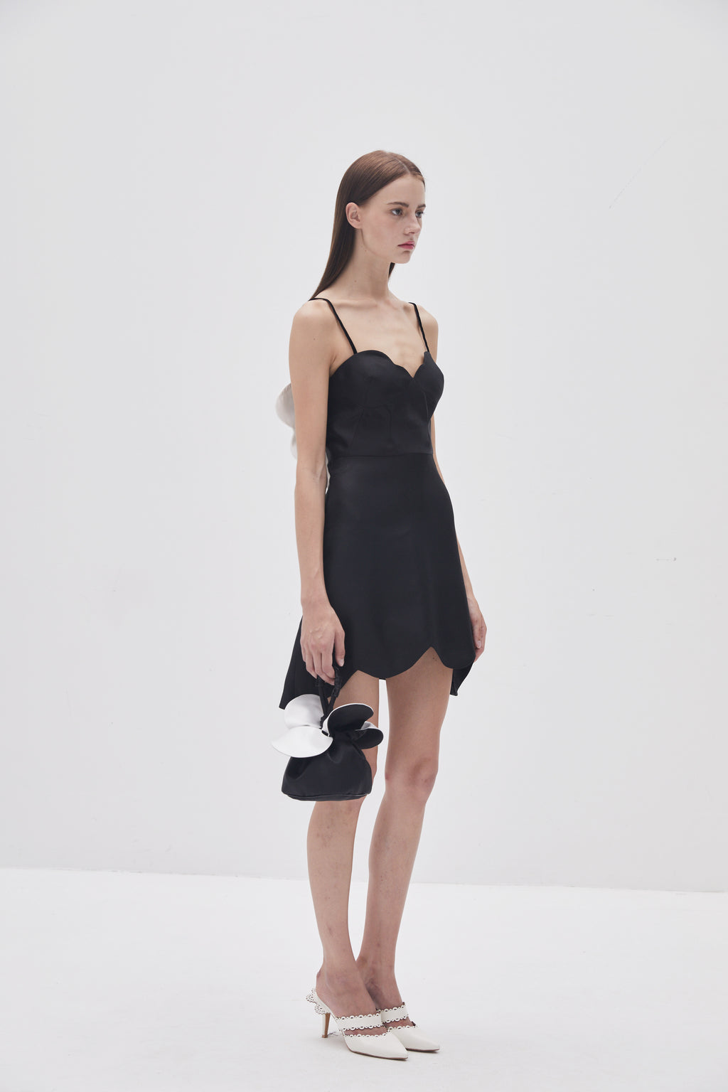 Black Petal Mini Dress
