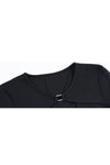 Black Openwork Silver-buttoned Shirt