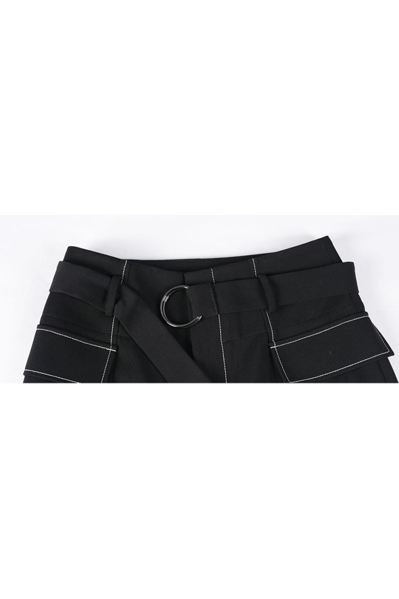 Top-line Black Wide-leg Pants