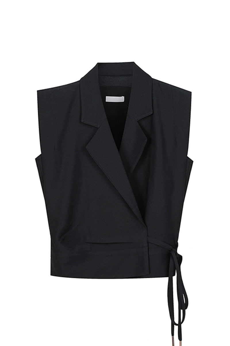 Suit Collar Diagonal Strap Vest