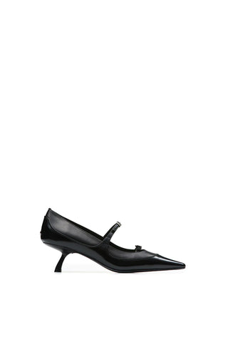 Black Satin High-heeled Sandals