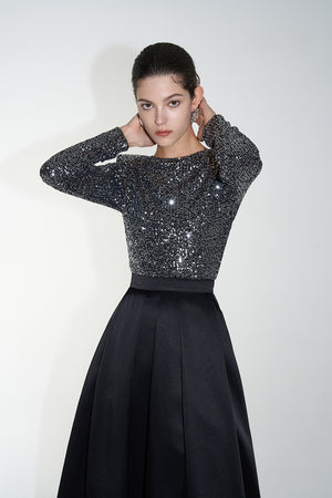Sequin Backless Top