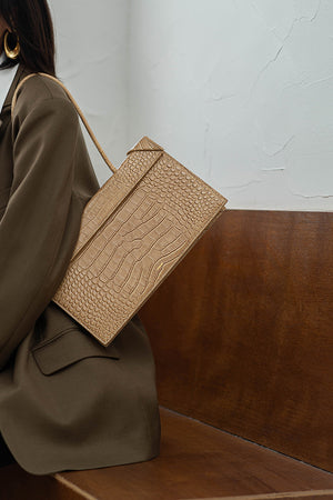 Click Medium Shoulder Bag In Crocodile-print Leather