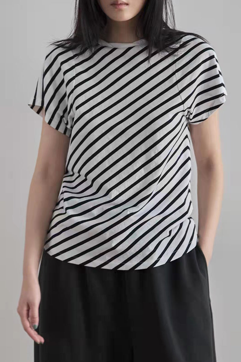Tank Top Striped Short Sleeve T-Shirt