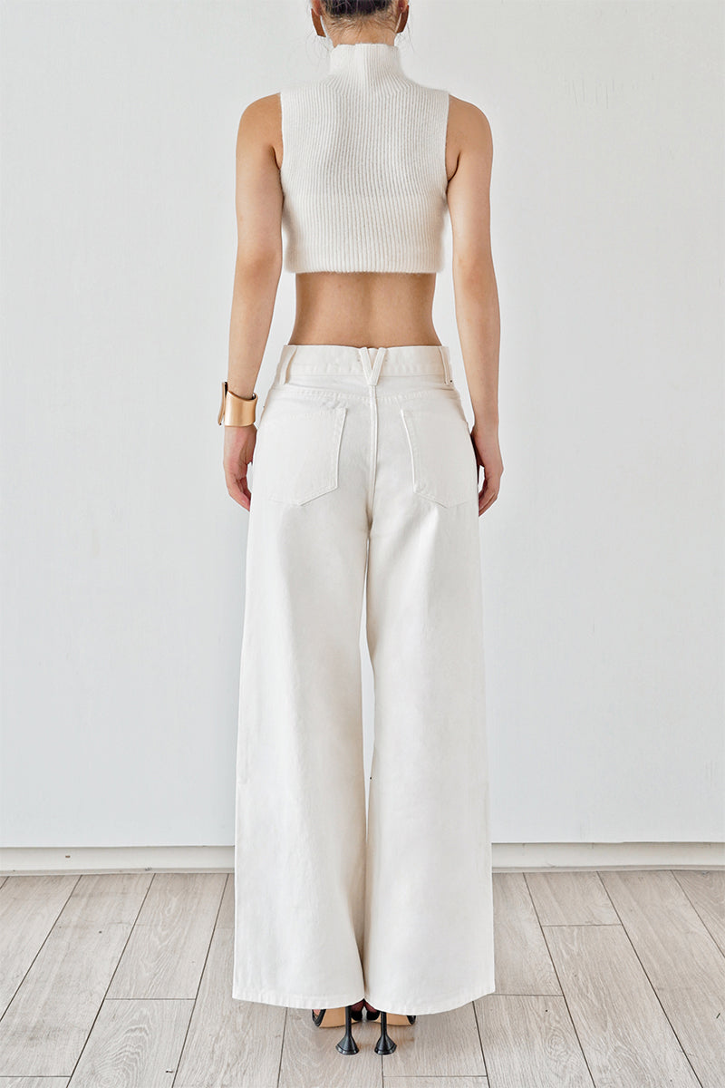 Washed Cotton-silhouette Jeans