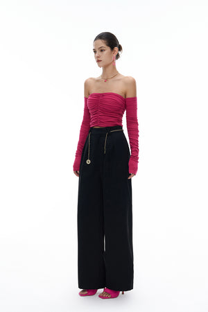High-waisted Wide-leg Suit Pants
