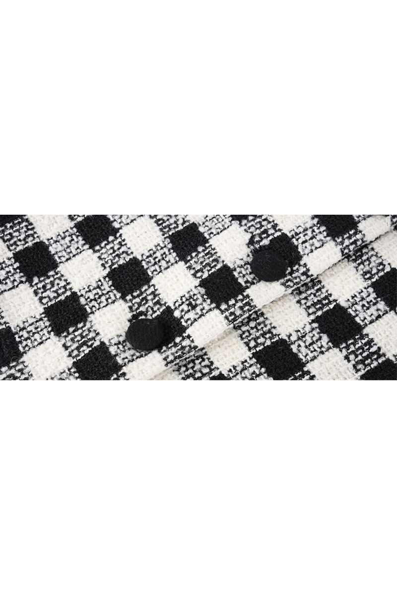 Black And White Checkered Coat