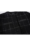 Black Check Wool Coat