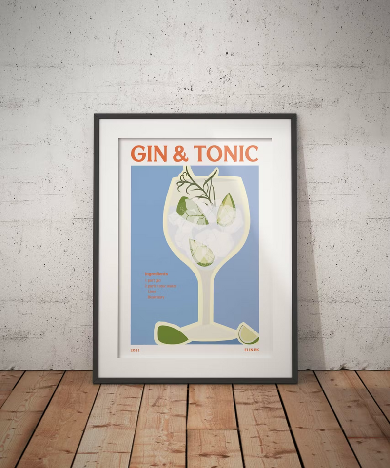 "Gin & Tonic" art print by Elin Palmaer Karlsson