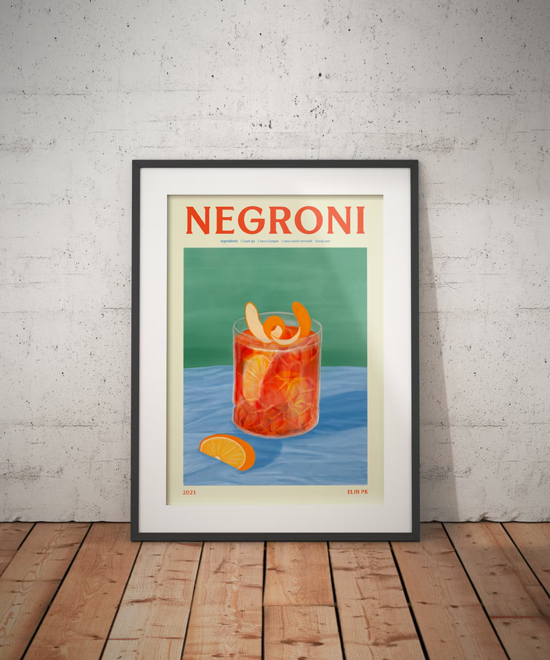 "Negroni" art print by Elin Palmaer Karlsson