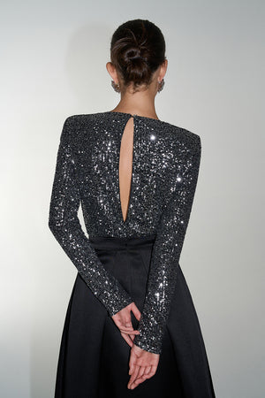 Sequin Backless Top