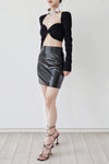 Imitation Leather Stretch Skirt