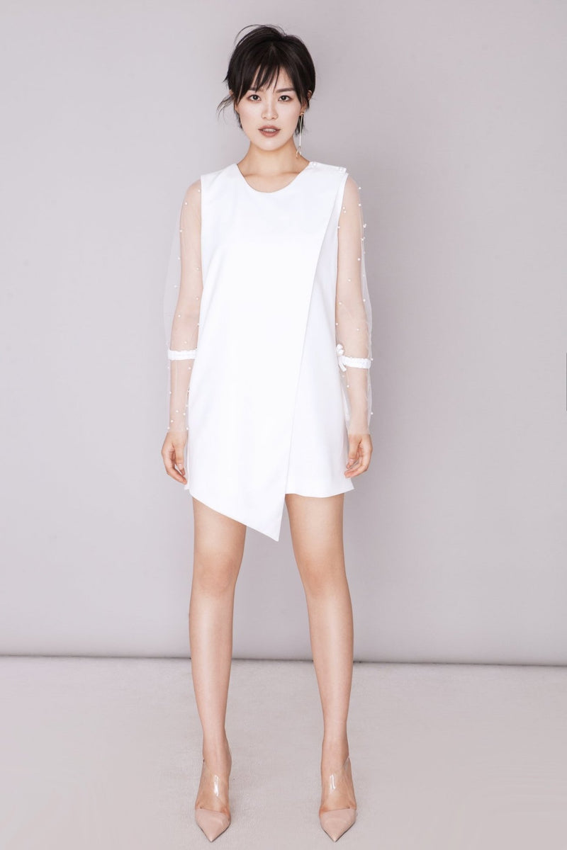 White Pearl-Voile Dress