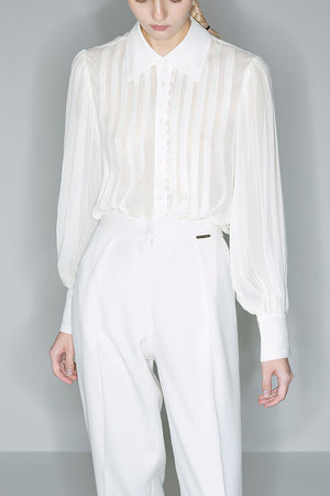 Pressed Pleated Lace Shirt