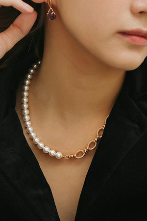 Vintage Chain Pearl Necklace